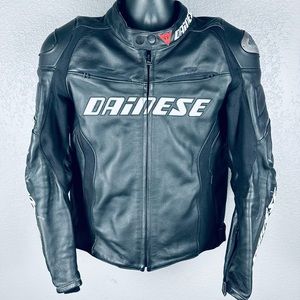 Dainese Leather Motorcycle Performance Jacket w/ Protective Inserts - Size 50